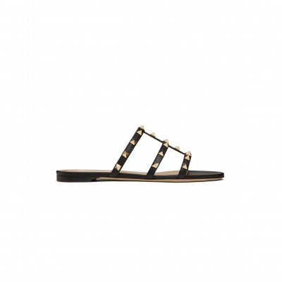 VALENTINO ROCKSTUD FLAT SLIDE SANDAL 5W2S0C49VOD_0NO